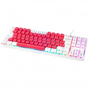 GAMIAC TKL90G gamer billentyűzet, Kailh Blue kapcsolók, RGB - fehér/piros (GAKM-G90DW2R.21)