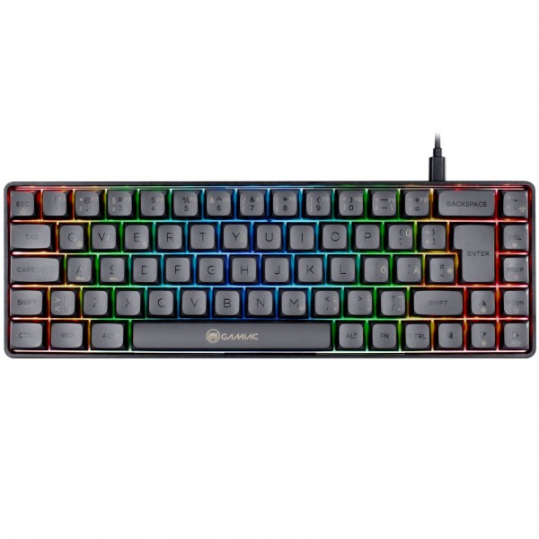 GAMIAC TKL69G SF gamer billentyűzet, Kailh Blue kapcsolók, RGB - fekete/szürke (GAKM-G69DW24.11)