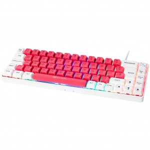 GAMIAC TKL69G SF gamer billentyűzet, Kailh Blue kapcsolók, RGB - fehér/piros (GAKM-G69DW2R.21)