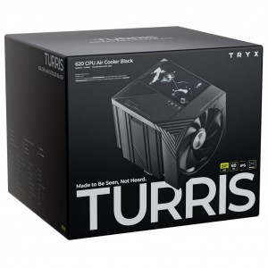 TRYX TURRIS T620 CPU-léghűtő, kettős torony, 5 hüvelykes kijelzővel – 120 mm, fekete (H-T620N-DM2M-G0K)