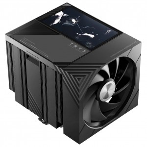 TRYX TURRIS T620 CPU-léghűtő, kettős torony, 5 hüvelykes kijelzővel – 120 mm, fekete (H-T620N-DM2M-G0K)