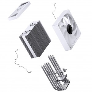 Jonsbo CR-1000 V3 PRO CPU-hűtő, PWM, ARGB - Fehér (CR-1000 V3 PRO ARGB WHITE)