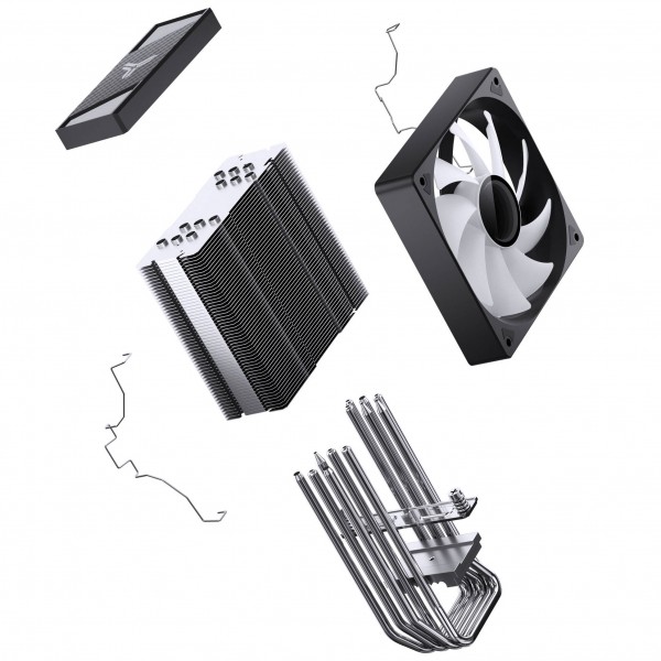 Jonsbo CR-1000 V3 PRO CPU-hűtő, PWM, ARGB - Fekete (CR-1000 V3 PRO ARGB BLACK)