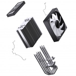Jonsbo CR-1000 V3 PRO CPU-hűtő, PWM, ARGB - Fekete (CR-1000 V3 PRO ARGB BLACK)