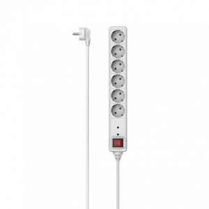Hama Hálózati Elosztó Kapcsolóval 6DIN 1,4m White (00223152)