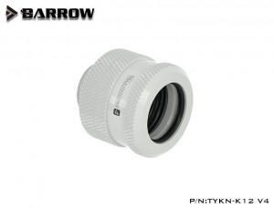 Barrow 12 mm-es keménycsöves (hard tube) csatlakozó G1/4, extended edition, fehér (90203)