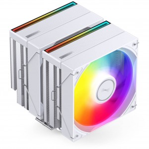Jonsbo CB80 CPU hűtő, dual tower, 2 x 120mm, PWM, ARGB - fehér (CB80 WHITE ARGB)