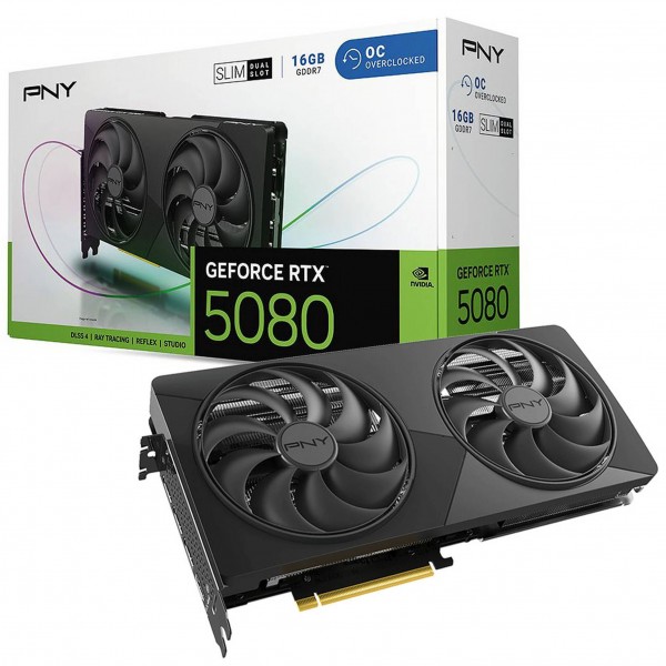 PNY GeForce RTX 5080 Slim OC videokártya, 16384 MB GDDR7 (VCG508016DFSXPB1-O)