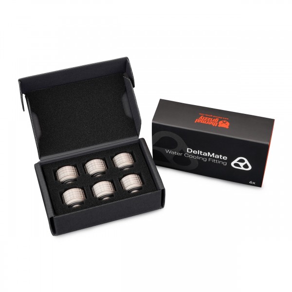 Thermal Grizzly DeltaMate Fitting ST13 Matt Nickel 10/13 mm lágycsöves vízhűtési csatlakozó, 6 darab (TG-DM-FIT-6217)