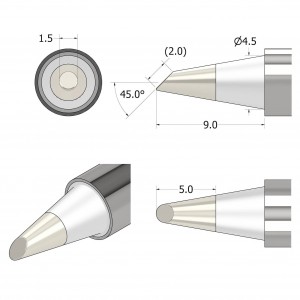 iFixit FixHub kúpos-ferde forrasztócsúcs, 1,5 mm (IF145-837-1)