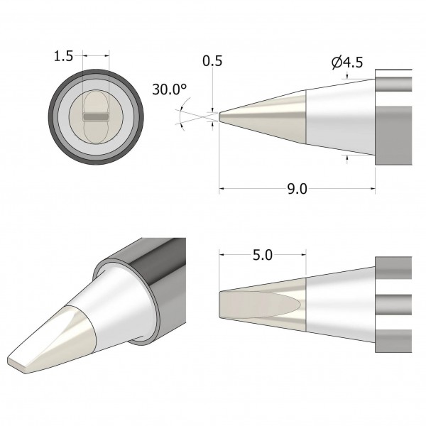 iFixit FixHub vésőformájú forrasztócsúcs, 1,5 mm (IF145-838-1)