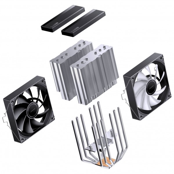 Jonsbo CB80 Black Dual Tower processzorhűtő, 260 W TDP, 2 × 120 mm PWM RGB (CB80 BLACK COLOR)