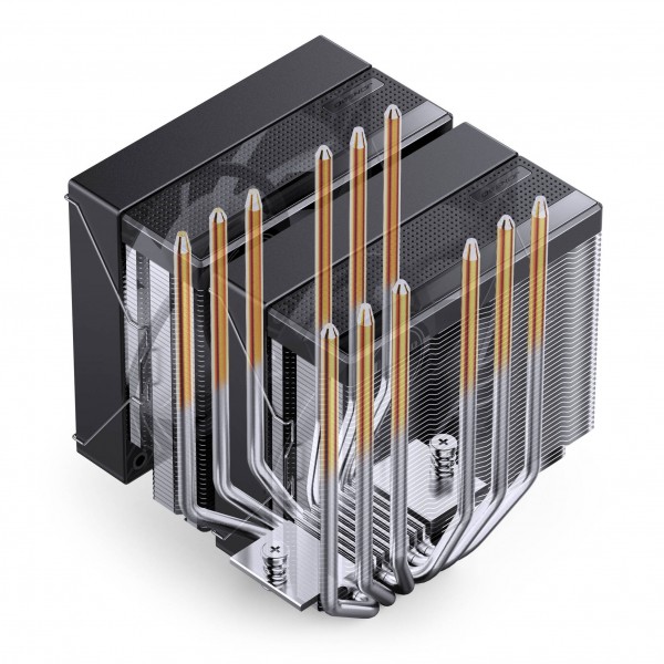 Jonsbo CB80 Black Dual Tower processzorhűtő, 260 W TDP, 2 × 120 mm PWM RGB (CB80 BLACK COLOR)