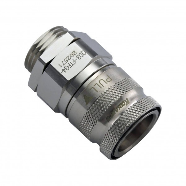 Koolance QD3 gyorscsatlakozó közbetét, 10 mm külső menet, G1/4” belső menet, nikkel (QD3-FTFG4-P)