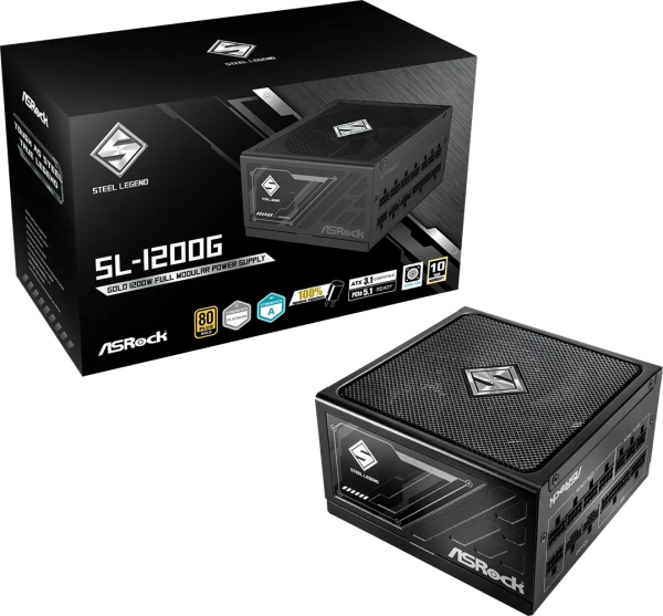 ASRock Steel Legend SL-1200G 1200 W ATX 3.1 tápegység (90-UXS120-GFEAAA)