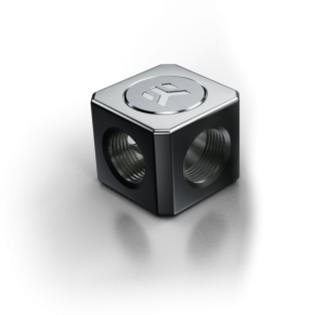 EK Water Blocks EK-AF ALU T-Splitter 3F G1/4 alumínium T-elosztó adapter, Natural Grey (3831109813034)
