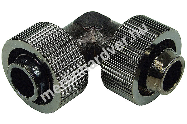 19 / 13mm L tömlő csatlakozó - fekete nikkel 