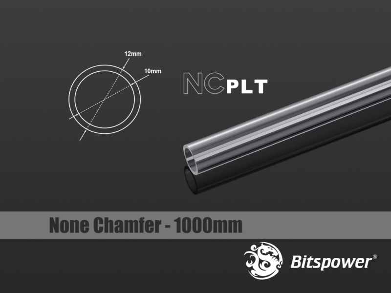 Bitspower None Chamfer PETG Link Tube 12/10mm, 100cm - átlátszó