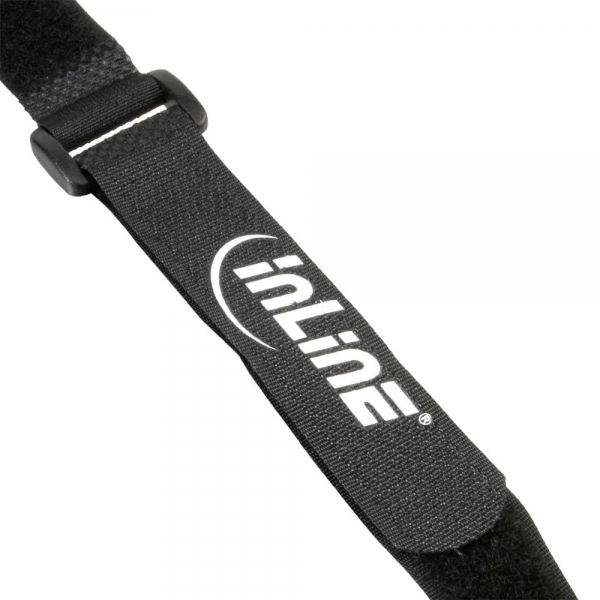 InLine tépőzáras pánt 20x100mm, 10-es pakk, fekete
