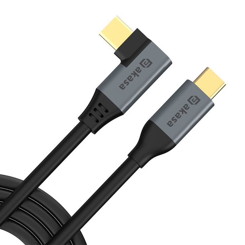 Kábel Akasa USB 90fokos 100W PD töltő kábel (AK-CBUB68-10BK)