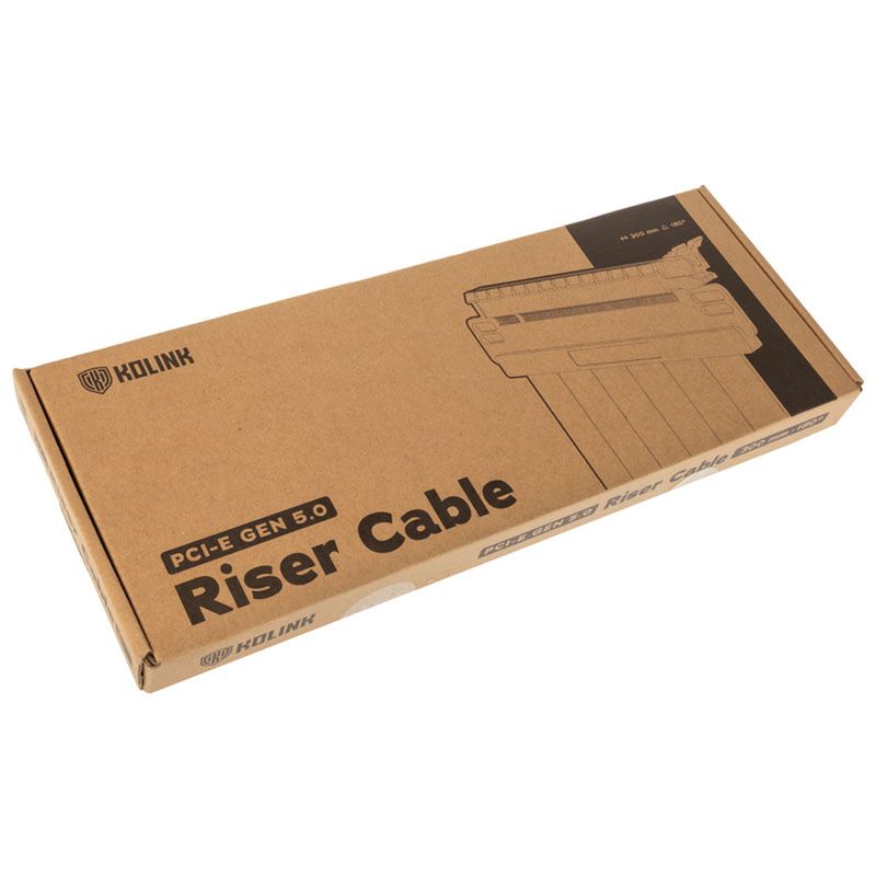 Kolink PCIe 5.0 Riser-Kabel, 180fok, x16 - fekete, 300mm (PGW-RC-MRK-011)