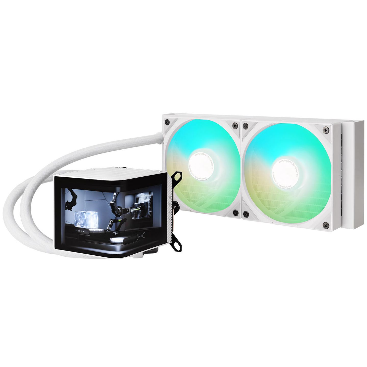 TRYX PANORAMA ARGB 240 komplett vízhűtés, 3D AMOLED kijelző - 240mm, fehér (L-P240A-AS2M-G0W)