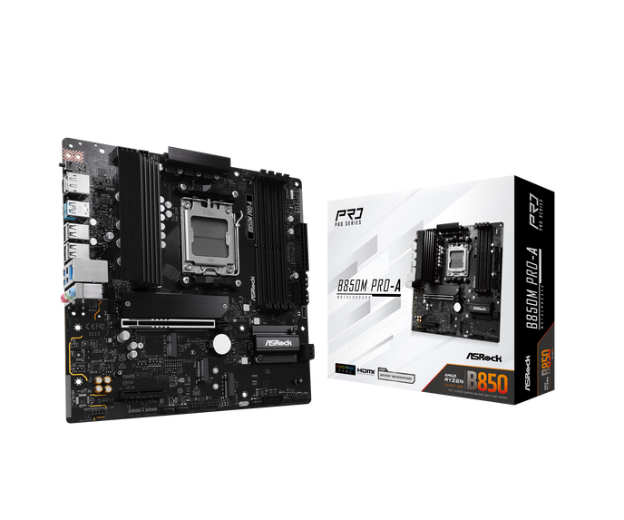 ASROCK B850M Pro-A  AM5, AMD B850, Micro-ATX, DDR5 (90-MXBR8-A0UAYZ)