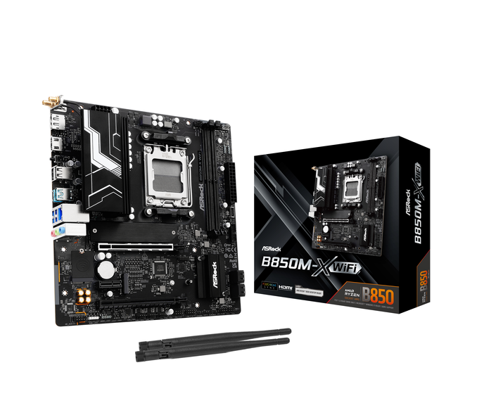 ASROCK B850M-X WiFi AM5, AMD B850, Micro-ATX, DDR5 (90-MXBRU0-A0UAYZ)