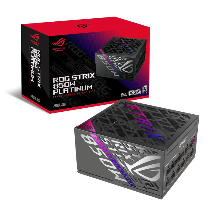 ASUS ROG Strix 850P Platinum, 80 PLUS Platinum tápegység, moduláris, PCIe 5.1 - 850 Watt (90YE00W2-B0NA00)