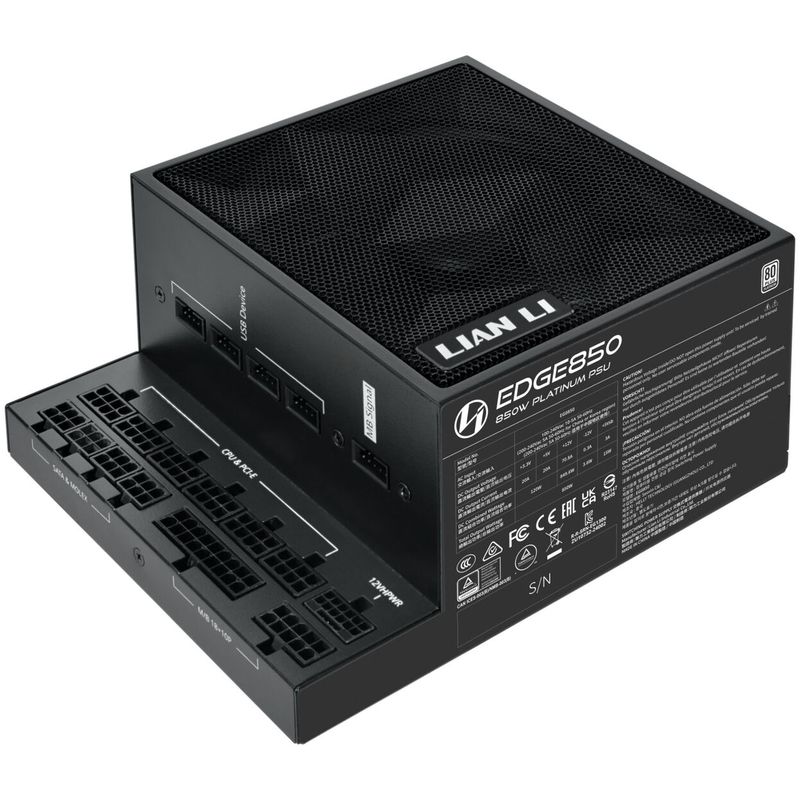 Lian Li EDGE EG0850 80 PLUS Platinum, PCIe 5.1, ATX 3.1, 850 Watt, fekete (EG0850 BLACK)