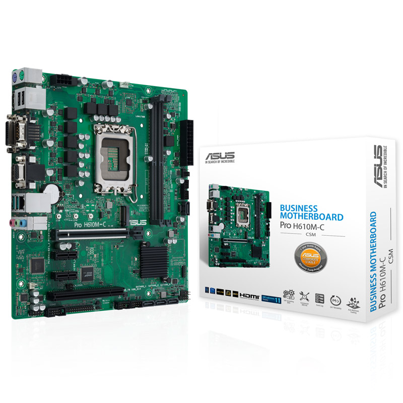 ASUS PRO H610M-C-CSM, Intel H610 Mainboard, Sockel 1700, DDR5(90MB1AT0-M0EAYC)