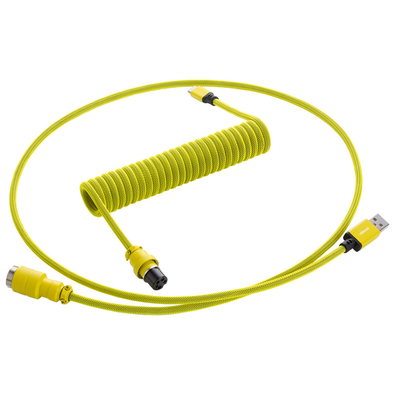 CableMod Pro tekercselt billentyűzet kábel USB-C zu USB Typ A, Dominator sárga - 150cm(CM-PKCA-CYAY-KY150KY-R)