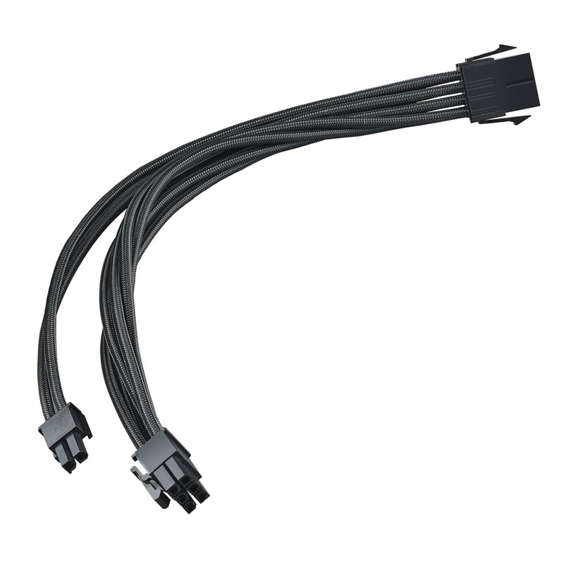 SilverStone 8-pin PCIe 6+2-pin PCIe hosszabbító, 250mm - Fekete (SST-PP07E-PCIB)