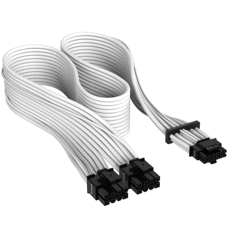Corsair Premium Sleeved 12+4 Pin PCIe Gen5 12VHPWR 600 W fehér tápkábel (CP-8920332)