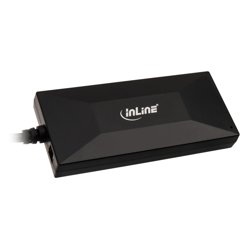 InLine USB 3.2 Gen 1 hub, USB Type-C, 3 portos Type-A, 2 portos Type-C, 3A tápegység - fekete (35398)