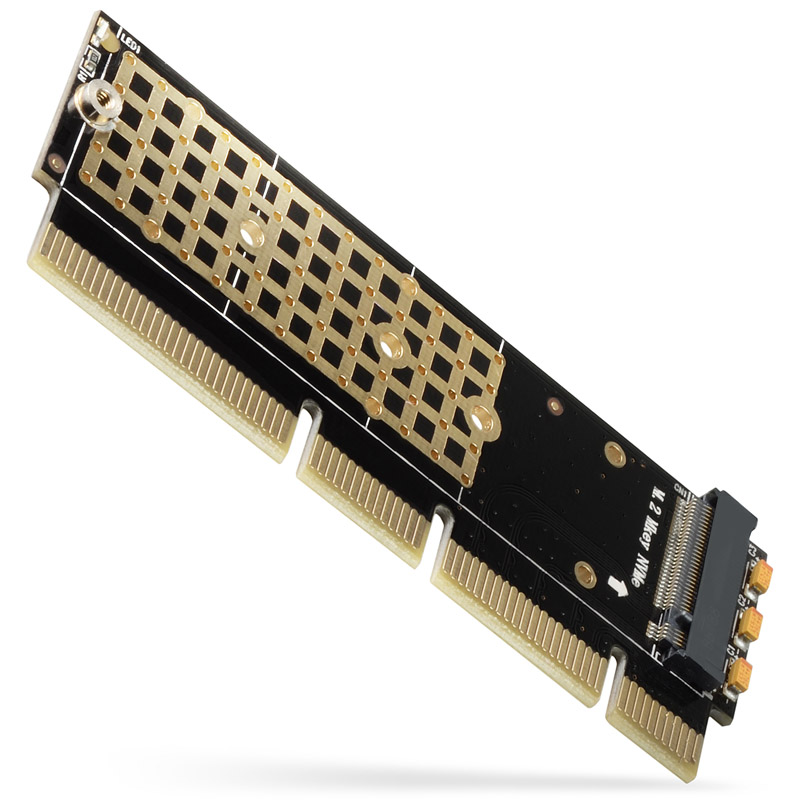 AXAGON PCEM2-1U PCI-E 3.0 16x - M.2 SSD NVMe, akár 80mm SSD, alacsony profil 1U(PCEM2-1U)