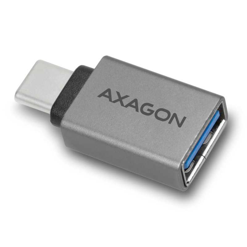 AXAGON USB-C 3.1 M USB-A F adapter, alumínium - fekete (RUCM-AFA)