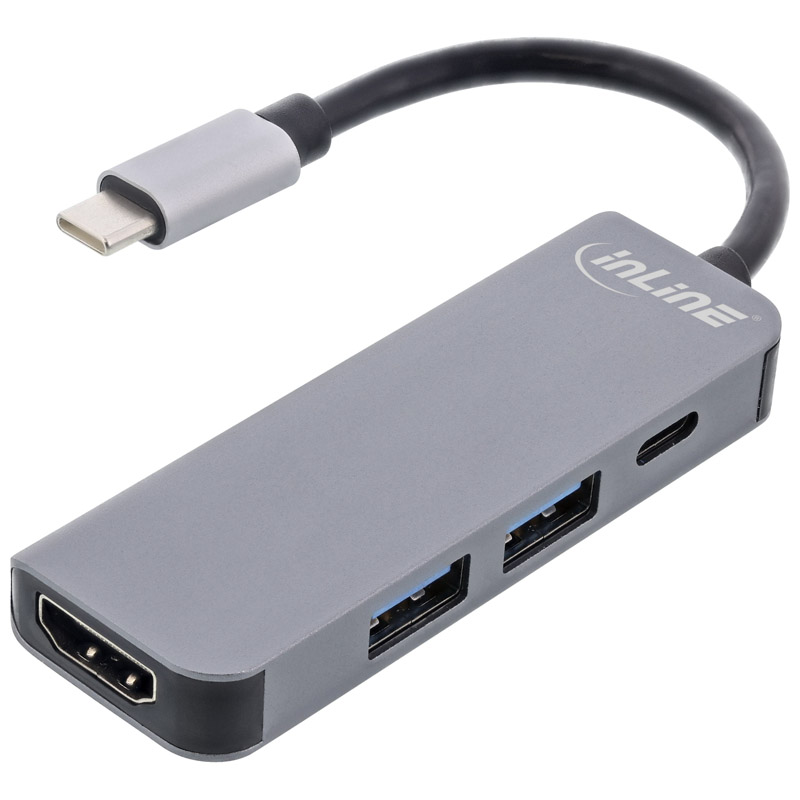 InLine multifunkciós hub USB 3.2, 1x USB-C, 2x USB-A, HDMI, (33271H)