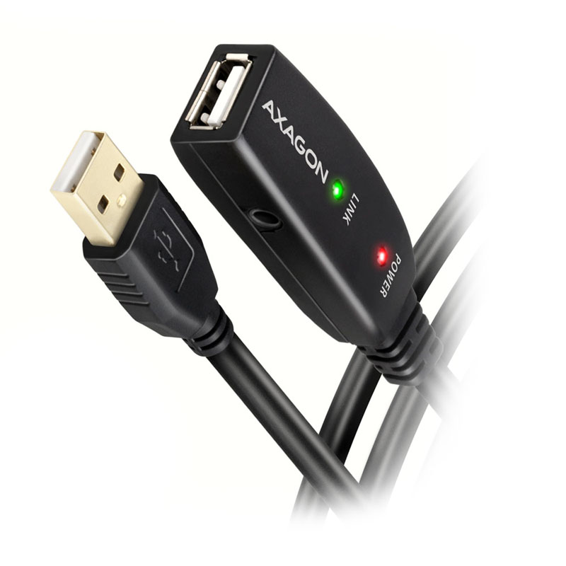 AXAGON ADR-220 aktív USB 2.0 hosszabbító kábel, USB-A csatlakozó - 20m(ADR-220)