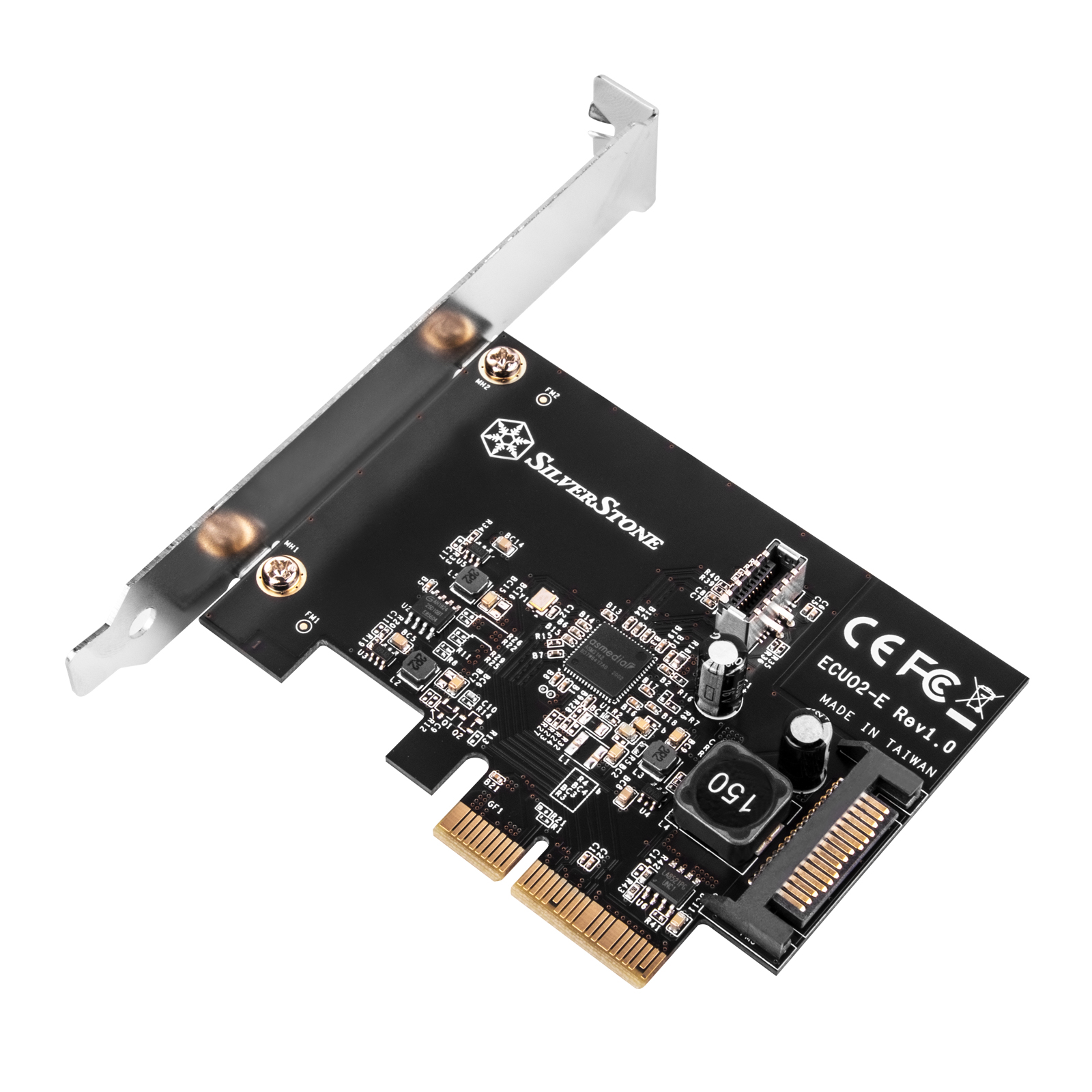 Silverstone SST-ECU02-E USB adapterkártya, PCIe 3.0, 1x USB-C 3.1 belső - alacsony profil (SST-ECU02-E)