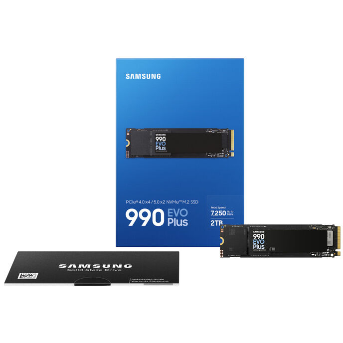 Samsung 990 Evo Plus NVMe 2.0 SSD, PCIe 4.0 x4 / 5.0 x2, Typ 2280 - 2 TB /MZ-V9S2T0BW/