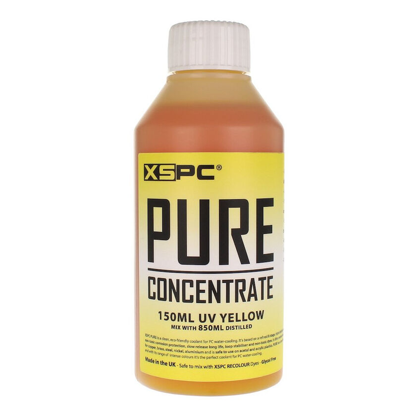 XSPC Pure hűtőfolyadék koncentrátum, 150 ml - sárga, UV (5060596651708)