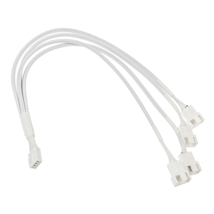 Kolink 1-4 PWM ventilátor elosztó kábel - 35cm, fonott, fehér (PGW-AC-KOL-161)