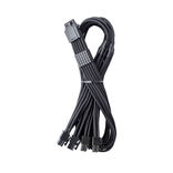 CableMod C-Series Pro ModMesh 12 V-2x6 kábel, hüvelyes, 16 tűs – 4x 8 tűs, Corsair Type 4 és 3 PSU-khoz – fekete, 60 cm (CM-PCSR-16P4-N60KK-5PK-R-SS)