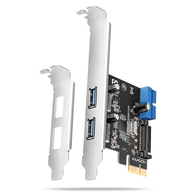 AXAGON PCEU-232RS expansion card, PCIe 4.0 x1, 4x USB 3.0, 2x internal - black (PCEU-232RS)
