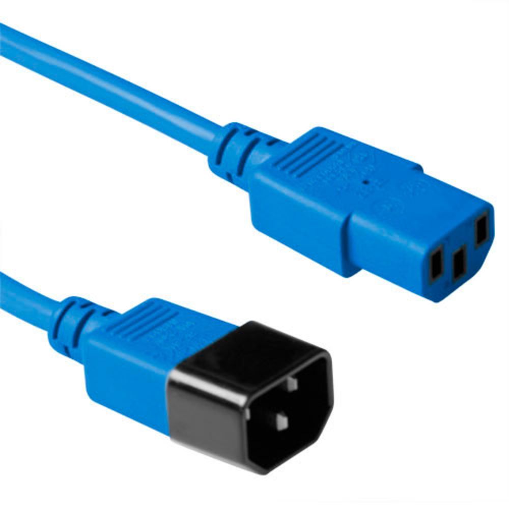 ACT Powercord C13 - C14 0,3m Blue összekötő tápkábel (AK5424)