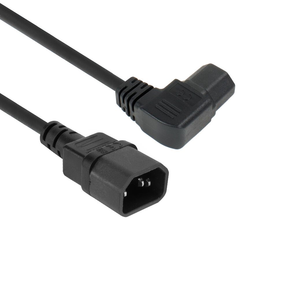 ACT Powercord C14 - C15 (angled left) 0,6m Black (AK5352)