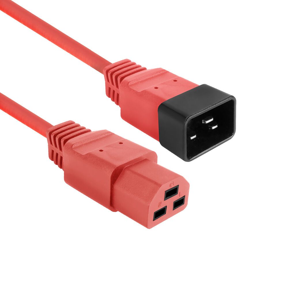 ACT Powercord C20 male - C21 famale 2m Red (AK5362)
