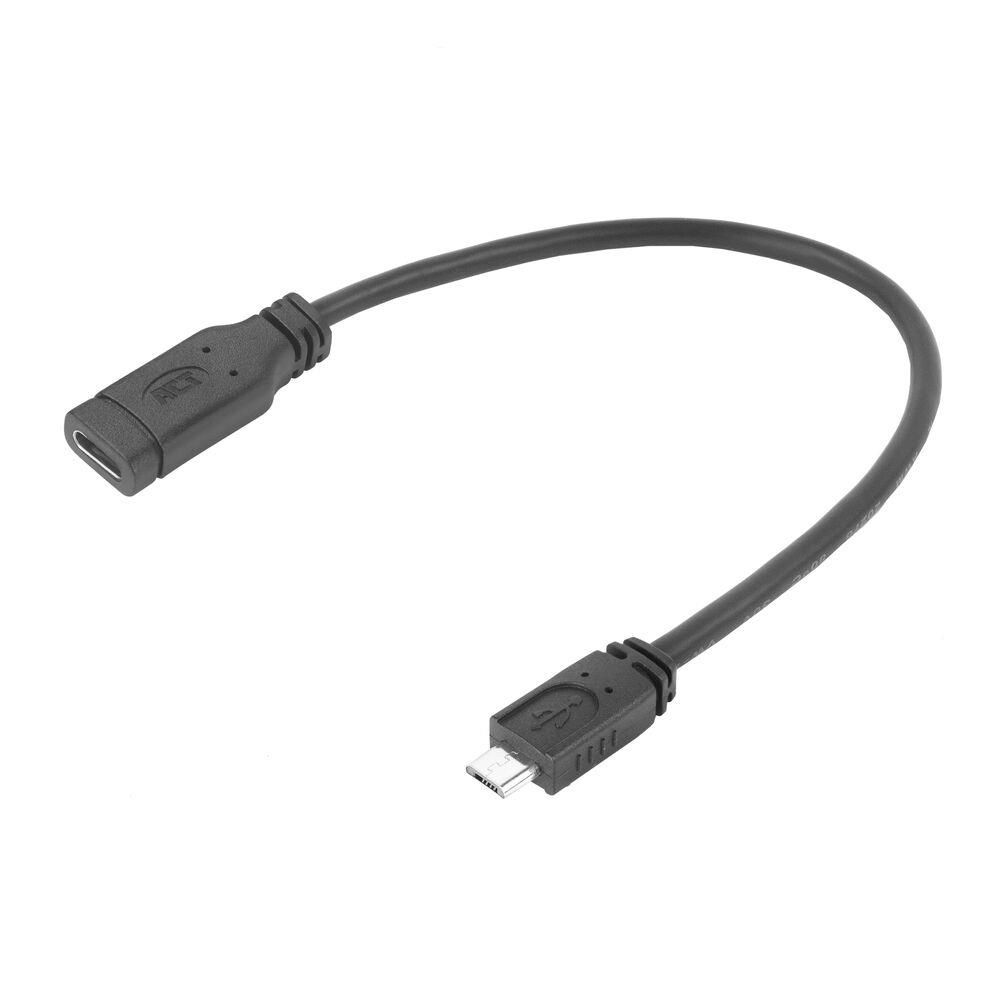 ACT USB Type-C (anya) – USB Micro-B 2.0 (apa) adapterkábel 0,2m Black (AC7464)