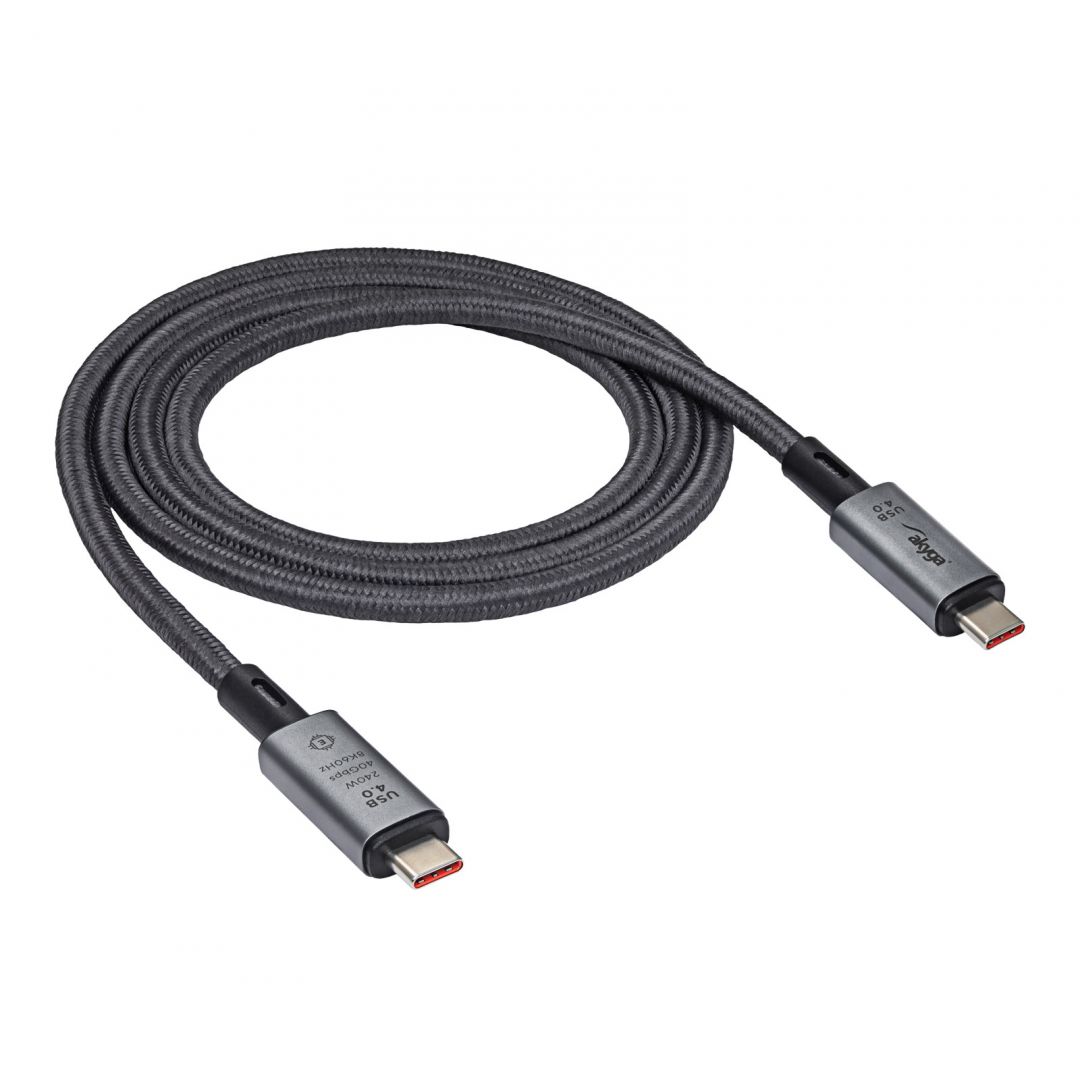 Akyga AK-USB-45 40Gb/s 240W USB4 type C cable 1m Grey (AK-USB-45)